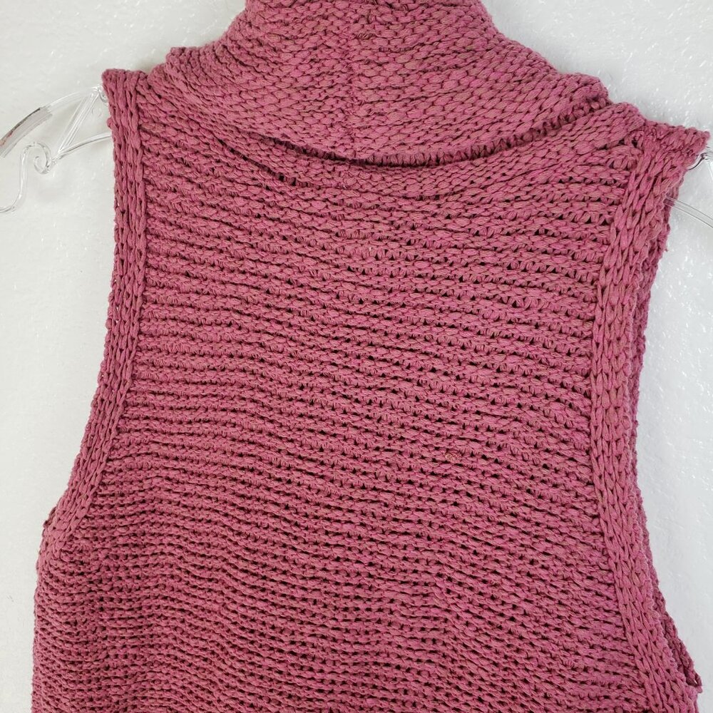 Anthropologie Dusty Pink Sleeveless Textured Mock-Neck Top - Picture 8 of 13